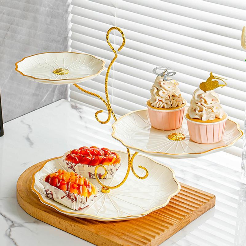 Khay trái cây, ba lớp, giỏ trái cây, giá trái cây, thiết kế xếp ly, thích hợp cho trái cây khô, khay kẹo 0