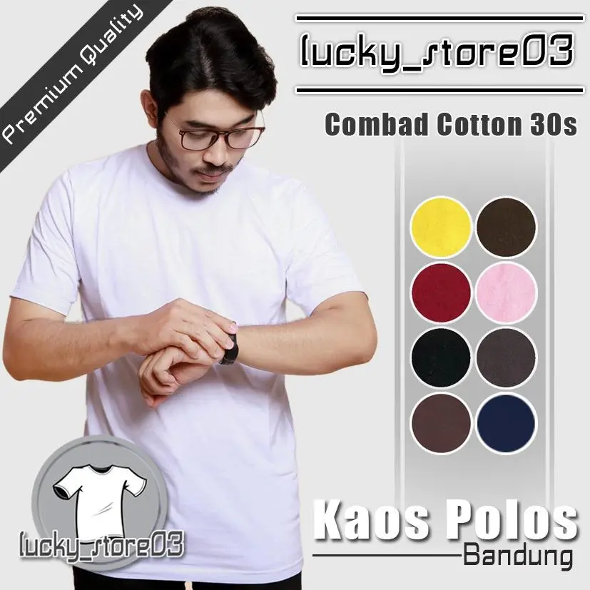 Lightmore Kaos Polos Hitam Katun Combed 30 S ADEM MENYRAP KERINGAT