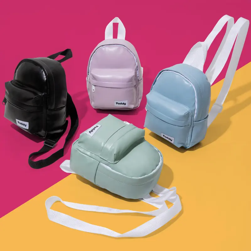 Small Basic Leather Backpack - Gambar Utama