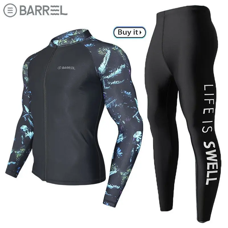 New Sunscreen Swimsuit Men's Split Surfing Suit Diving Suit Men's Quick-Drying Dive Skin Long-Sleeved Trousers Swimsuit