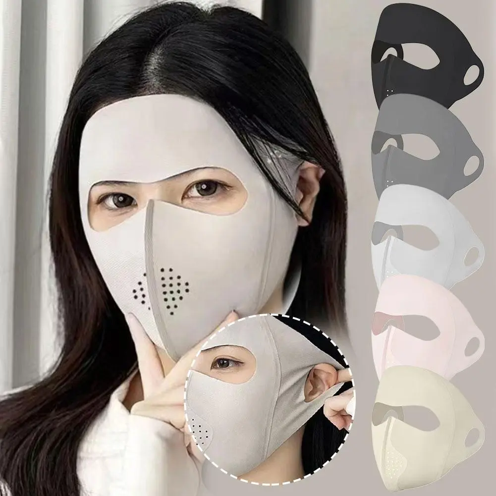 Summer Ice Full Face Silk Sunscreen Mask Forehead Thin Section Breathable Mask Anti Ultraviolet Scarf Sun Protection
