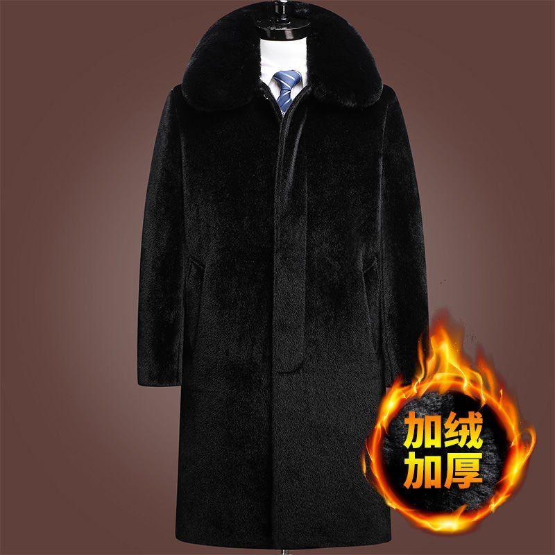 Product Introduction of Áo Khoác Lông Chồn, Dành Cho Nam Trung Người Già Và Cao Tuổi, Áo Khoác Len Dài, Thích Hợp Cho Ông Nội, Quần Áo Mùa Đông, Ấm Áp, Áo khoác ngoài Lông Giả Chất Lượng Cao, 2024 1