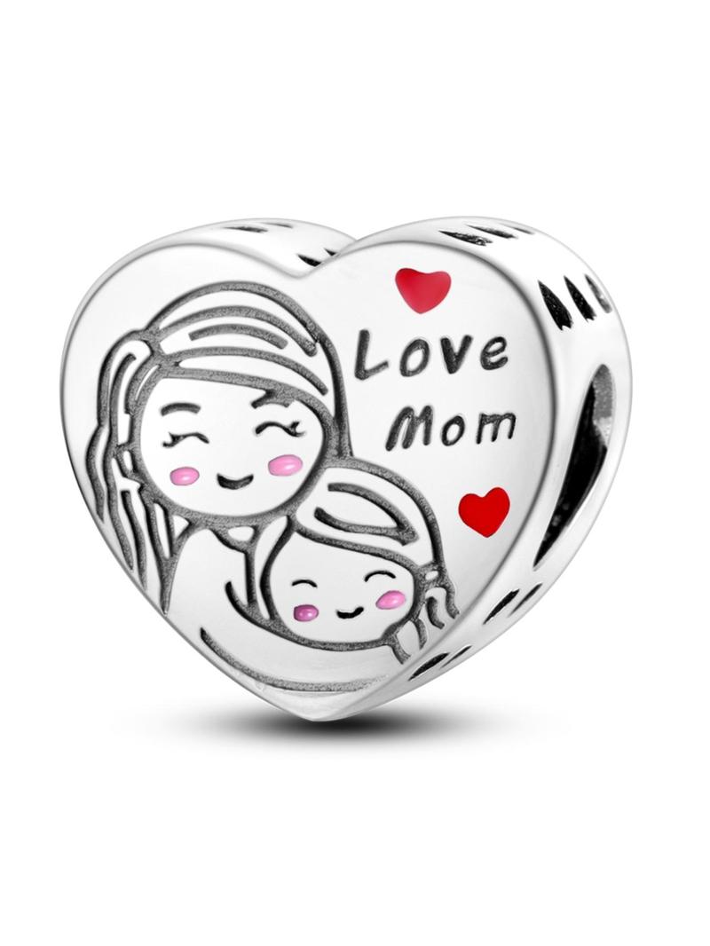 Product Introduction of Fashionable Elegant Heart & Love Mom Letters Design Pendant, Cute Charm for Women & Girls, Trendy All-match Exquisite DIY Jewelry Accessories 0
