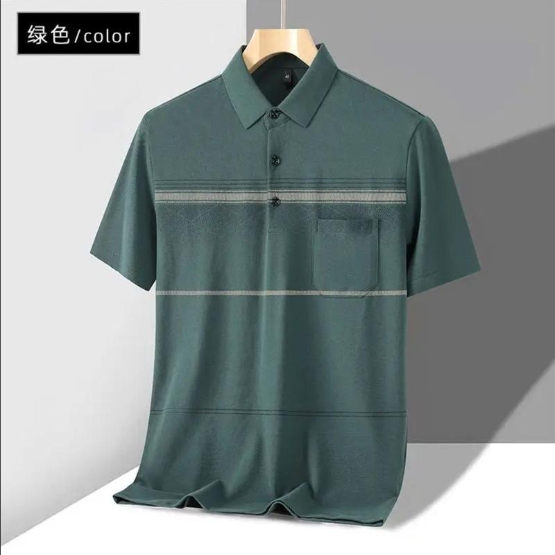 Áo Thun Cotton Ngắn Tay, Dành Cho Nam Trung Người Già, Có Túi, Thích Hợp Cho Mùa Hè, Áo Polo Thường Ngày Quần Áo Nam Trung Người Già Và Cao Tuổi, Quần Áo Hàng Đầu 2