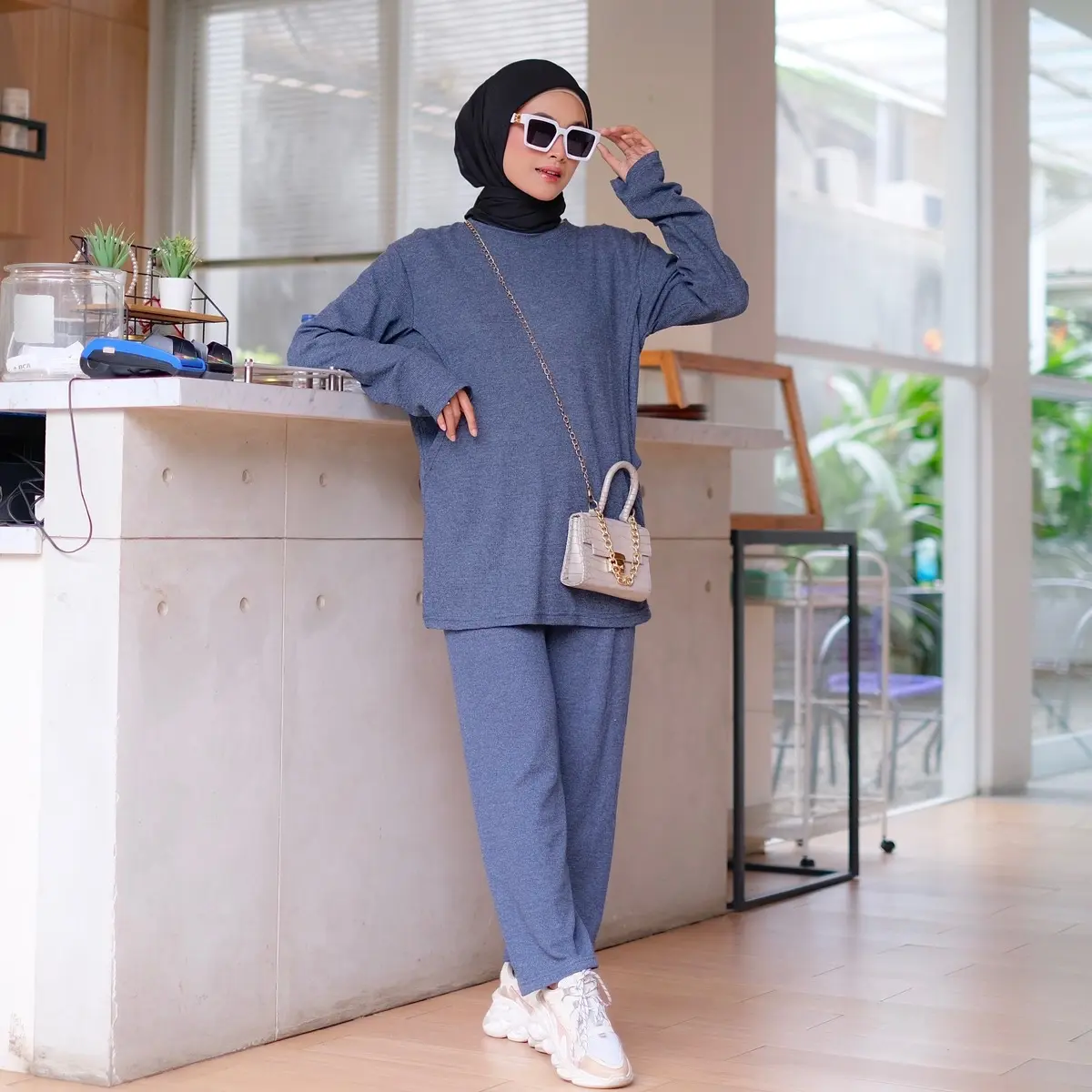 [ BUSUI FISY ] Setelan Piyama Busui Friendly Lengan Panjang - One Set Menyusui Nyaman