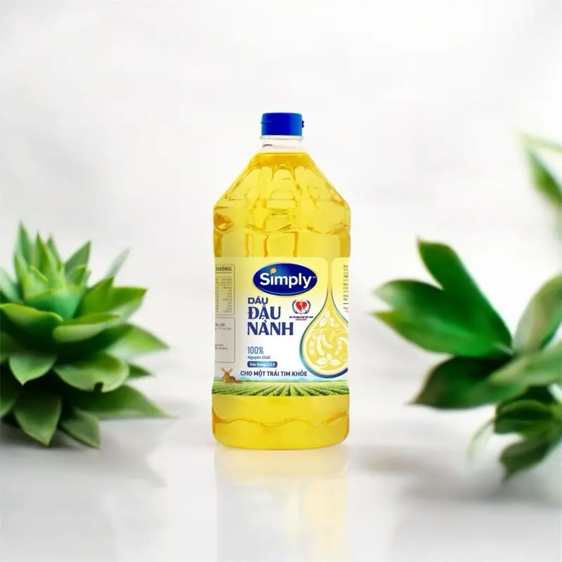 Combo 2 can Dầu đậu nành Simply 2 lít chính hãng - Nho