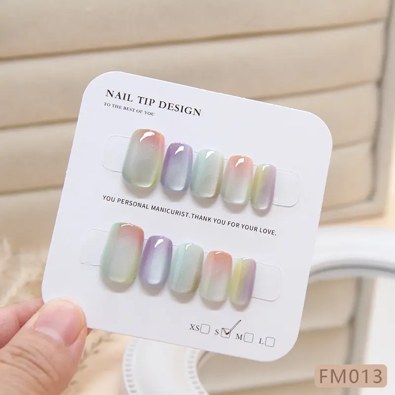 Cat-eye Summer Wear Nail Patch Removable Nail Patch Smudged Nail Patch Clear nail patch code