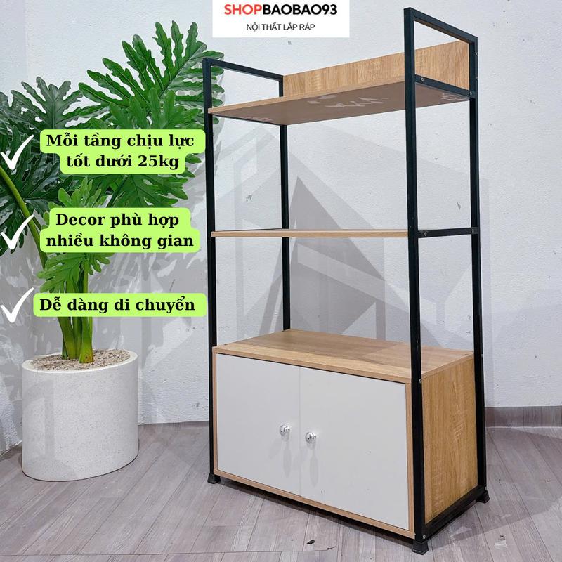  Kệ lò vi sóng 4 tầng kệ bếp để đồ đa năng chất liệu MDF chống ẩm tốt Lắp Ráp Kitchen  - B120 