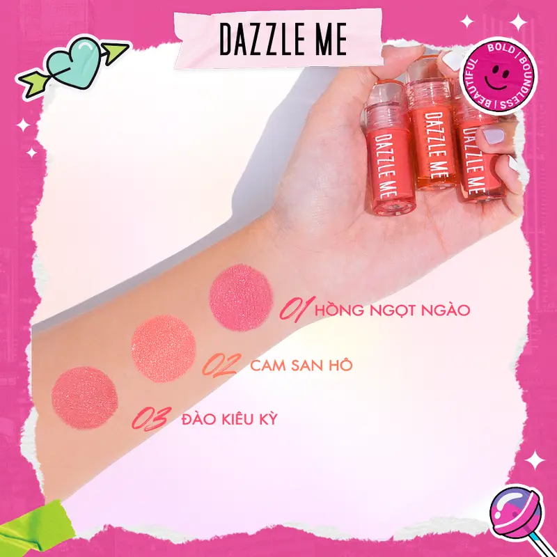 [SUPER LIVESTREAM - Deal Thuyền Rẽ G.I.Á] DAZZLE ME xịt khóa makeup + kem má hồng Trang Điểm Cosmetic Mỹ Phẩm Nữ 3