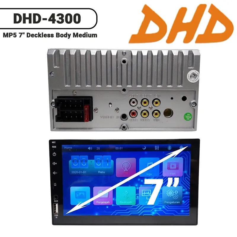 HEADUNIT MP5 7 INCH DEKLESS MIRRORLINK BLUTUT USB DECKLESS DOUBLE DIN  BODY MEDIUM 1