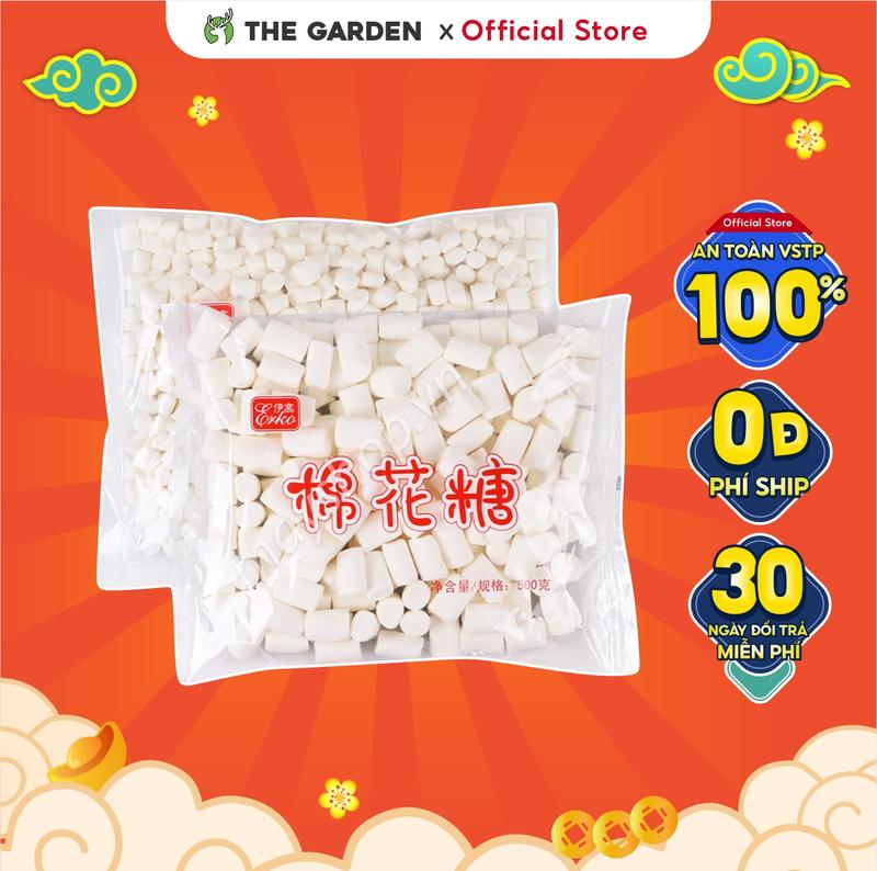 Kẹo Marshmallow The Garden giảm 20% ngọt 500gr nguyên liệu làm kẹo Nougat - Snack Ăn Vặt