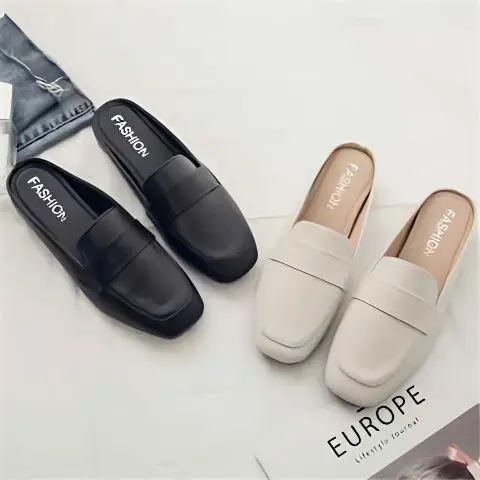 Dép Bệt, Da Mềm, Đế Mềm, Giày Lười, Lofter Muller, Thời Trang Năm 2023, Bít Mũi, Dép Lười, Dành Cho Nữ, Thích Hợp Mặc Ngoài Trời, Hàng Mới Về, Mùa Hè Có Thể Mặc Ngoài Trời DéP Shoes