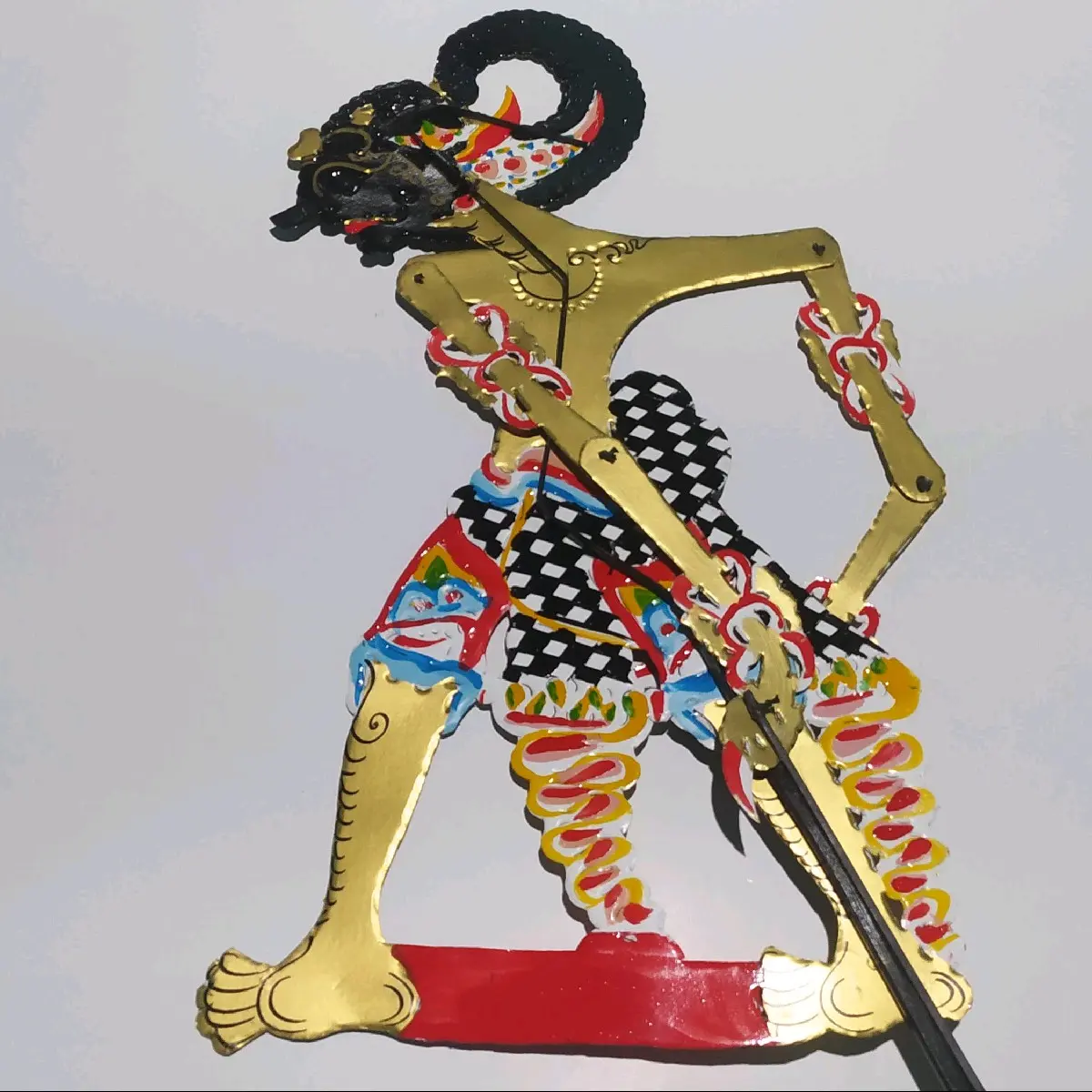 Wayang kulit kertas mainan Bima Werkudara tinggi-+65cm ukuran standar pentas pedalangan