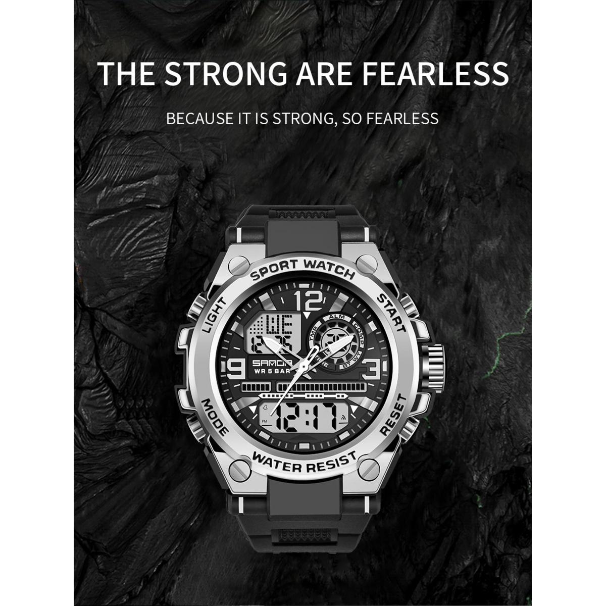 Men Sports Quartz Watches Dual Display LED Electronic Digital Wristwatches Waterproof Military Watch Relogios Masculino Men Sports Quartz Watches Dual Display LED Electronic Digital Wristwatches Waterproof Military Watch Relogios Masculino