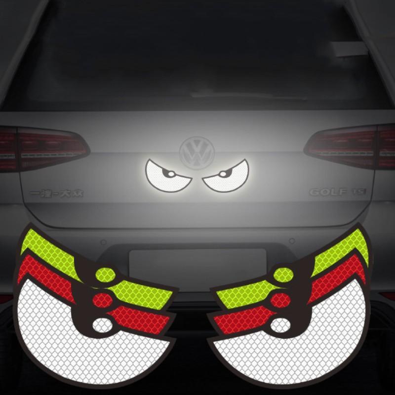 Creative Little Devil Monster Eyes Car Rear Window Body Sticker, Luminous Reflective Car Sticker, Multifunctional Car Decoration Decal Accessories 5