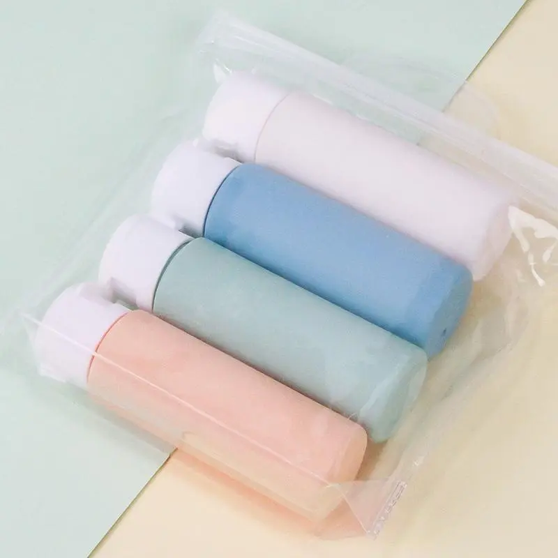 Travel Dispenser Bottle Set, 4 Counts/set Reusable Cosmetic Dispenser Bottle, Portable Travel Storage Bottle for Skincare, Shampoo, Conditioner, Organiser