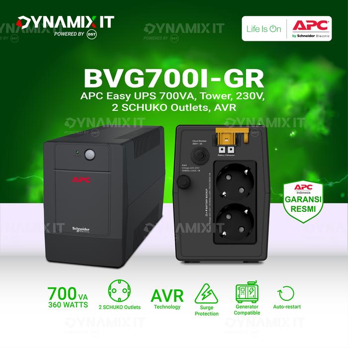 Promo APC BVG700I-GR BVG700IGR Easy UPS 700VA 360Watts | Tower | 230V ...