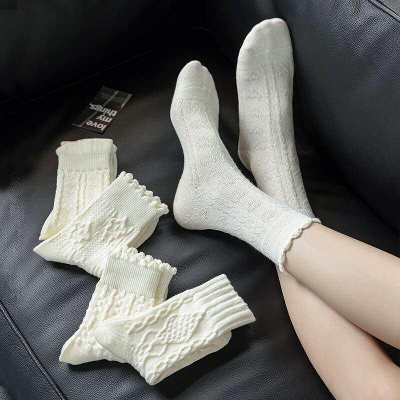 Sock T 5pairs School Socks, Cute Cotton White Socks Comfortable Sof - TikTok ...