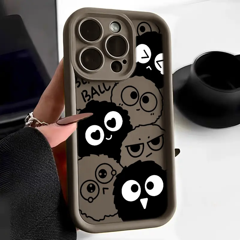 Apple 15promax case iphone14/13/12/11 light luxury solid color puff shell 7/8plus soft silicone x/xsmax lens all-inclusive anti-fall xr couple female high-end protective cover