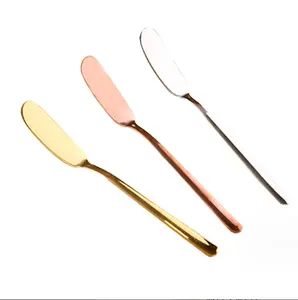PISAU MENTEGA STAINLESS STEEL BUTTER KNIFE PISAU ROTI KUE SENDOK OLES SELAI KEJU KRIM SPATULA GOLD