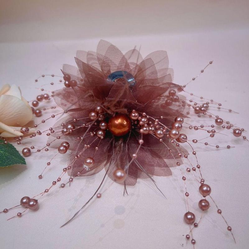 Product Introduction of Fashion Peony Flower Grasping Clip Tassel Plastic Hair Accessories Shark Clip Women 11