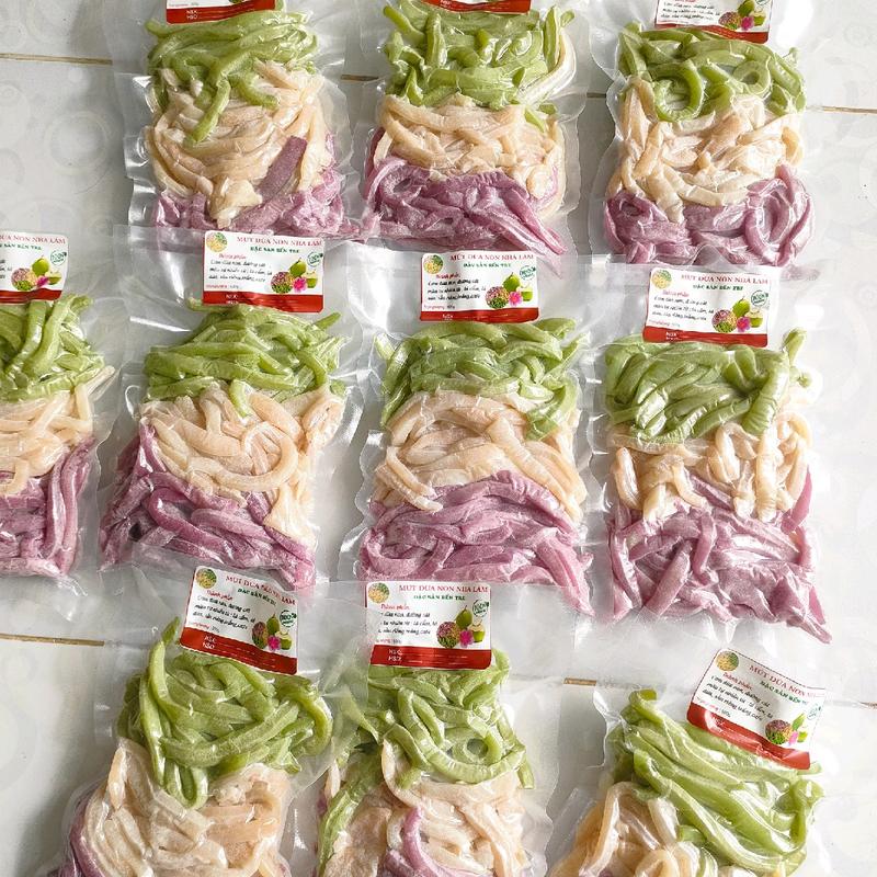1kg mứt dừa dẻo sợi mix từ 2 vị đến 5 vị ít ngọt