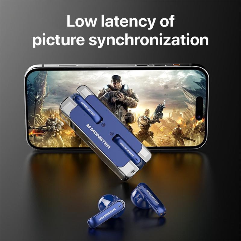 Monster XKT08/ XKT25  Wireless Bluetooth Earphone TWS Headset Earbuds - Hitam Earphones Telepon Headphone 2