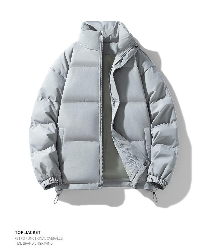 Product Introduction of In Stock Couple's down Jacket Thickened Warm Cotton Coat Cold-Resistant Baggy Coat Men's and Women's Jacket Solid Color Stand-up Collar down/Cotton-Padded Jacket Men's and Women's New Winter Thicken Thermal Trendy Casual Couple's Bread Coat 13