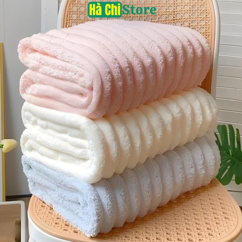 Khăn tắm sóng nước thấm hút 70x140cm khăn mặt sợi cuộn to chất liệu cao cấp dày dặn không rụng lông - Nhà Tắm