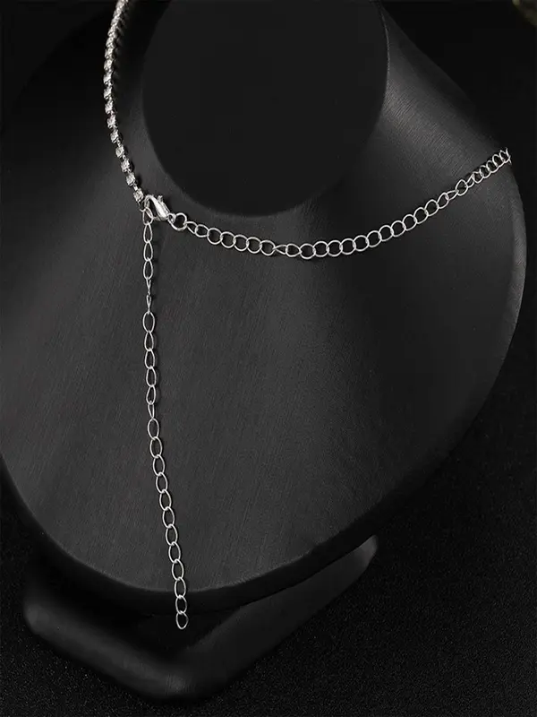 Women's Elegant Trendy Exquisite Rhinestone Necklace & Earrings, Fashion Jewelry Set for Party & Daily Clothing Decor, Birthday Gift 4