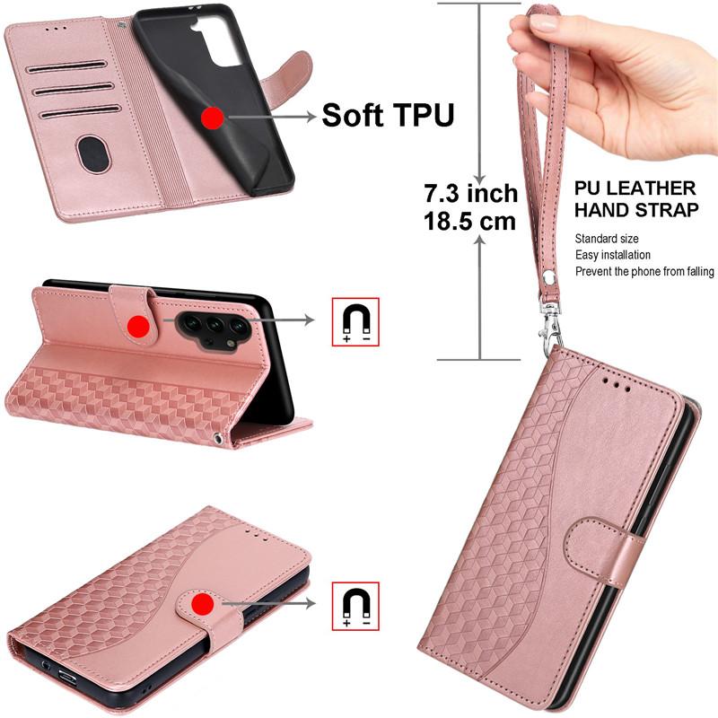 Product Introduction of Leather Case For Samsung Galaxy A24 4G Shockproof Cases Wallet Flip Cover For Sam  A14 4G A34 A54 5G A245F 3D Pattern Etui Coque 12
