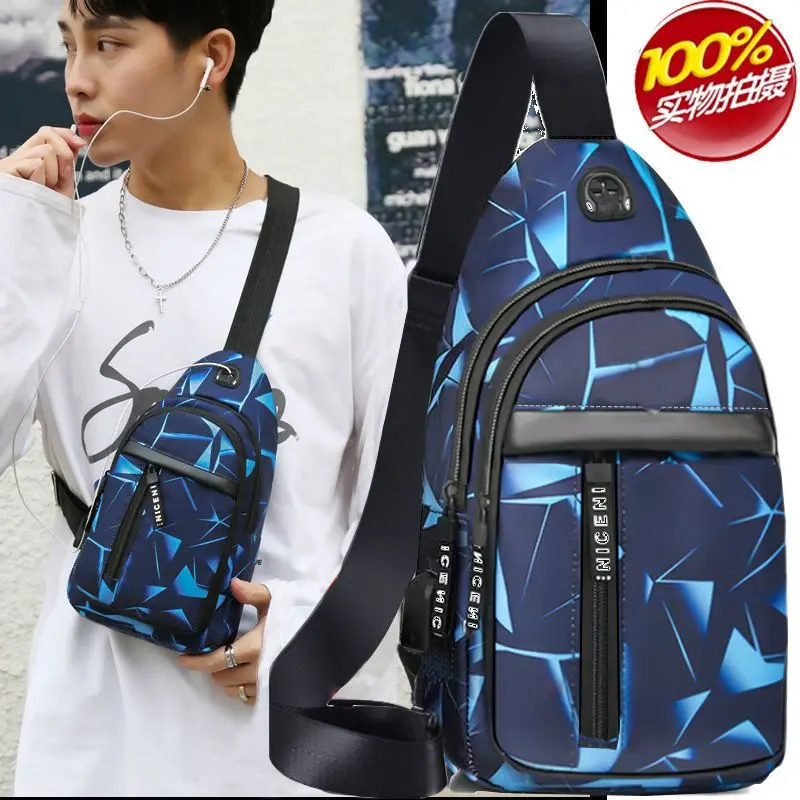Túi Đeo Ngực, Túi Nam, Phong Cách Hàn Quốc, Thiết Kế Rằn Ri Thời Trang, Túi Đeo Chéo Vai, Túi Thường Ngày Ba Lô Vải Oxford, [Phiên Bản Nâng Cấp] 2