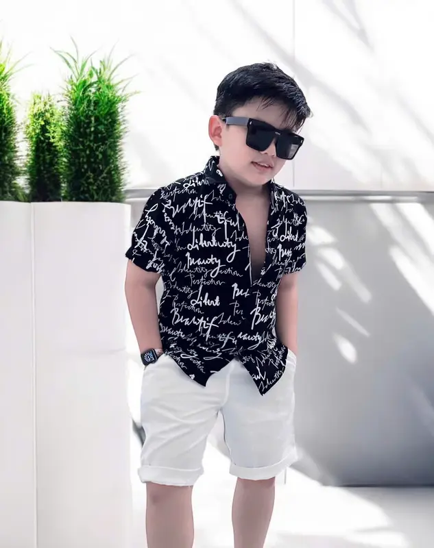 Bộ Quần Áo Sơ Mi Màu Beo Cho Bé Trai 12-52Kg 5