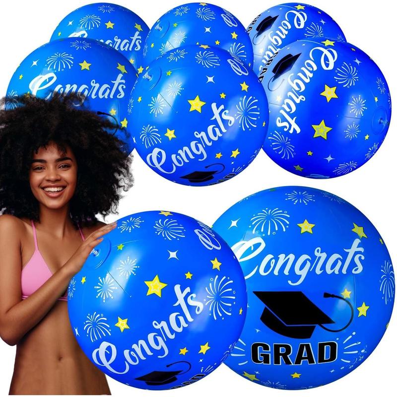 6 Pieces Graduation Giant Inflatable Beach Ball 16 Inch Congrats Grad ...