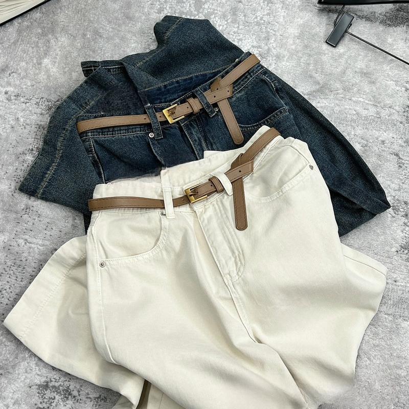 Lynk Nhi • Quần jeans xuông nấm kèm đai 2 màu dài 92cm phù hợp cao 1 m57 trở xuống ( hàng QC L1)# Q3091 Nữ Women Pants 1