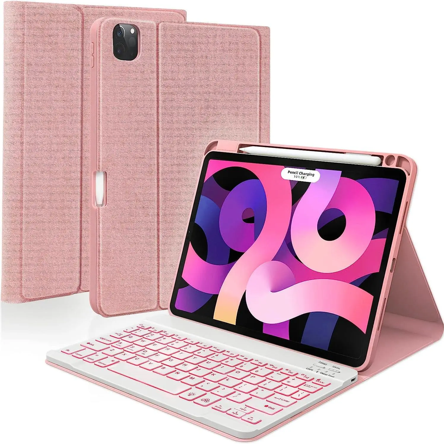 Magnetic Keyboard Cover, 1 Count Detachable BT Backlight Keyboard Protector, Smart Cover for iPad Air 5/4, iPad Pro 11, iPad Pro 10.9, iPad Pro 9, iPad Pro 8, iPad Pro 7