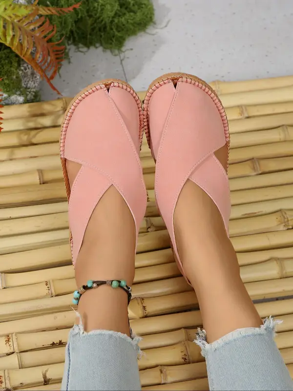 Women's Fashionable Solid Color Flat Sandals, Strap Slides, Casual Comfortable Round Toe Sandals for Summer, Lightweight Breathable Soft Sole Sandals for Daily Wear, Walking Shoes 4