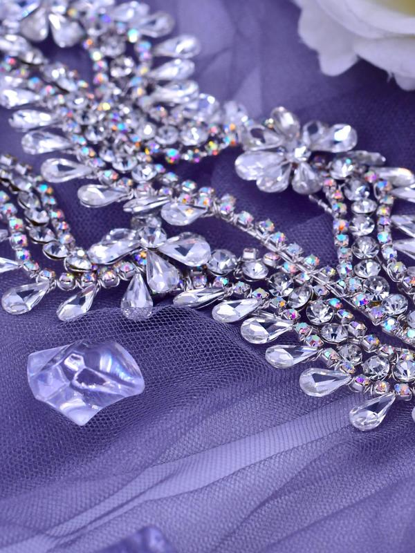 Rhinestone Decorated Bridal Headband, Elegant Bridal Headwear for Wedding Bridal Party Formal Occasions, Fashion Hair Accessories for Women 2