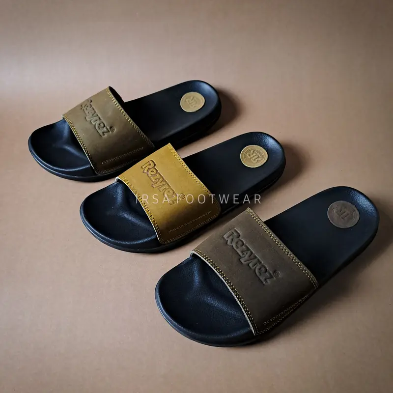 REZYREZ SANDAL KULIT ASLI GARUT / SANDAL KULIT / SANDAL PRIA / SANDAL SLOP / SANDAL SLIDE / BISA COD 2