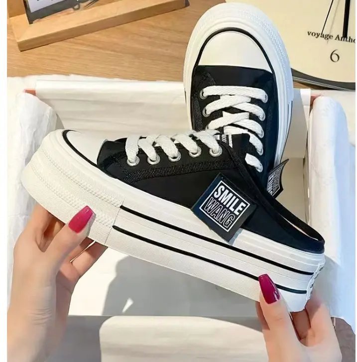 Sục thể thao nữ giày đạp gót  hot trend cao 5cm tôn dáng  B11 DéP Cao Su Shoes Women 5