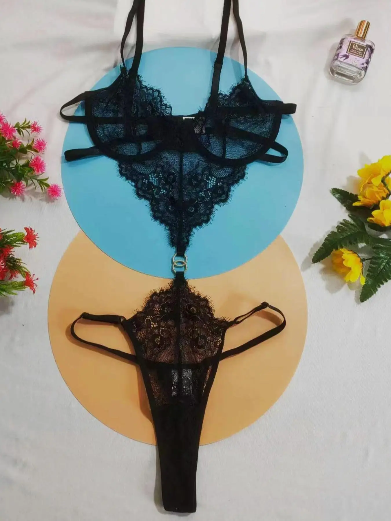 Women's Chain Decor Cut Out Lace Sheer Sexy Lingerie Bodysuit, Naughty Lingerie, Elegant Comfy Thong Design Backless Sleeveless One-Piece Lingerie for Daily Wear, Ladies Sexy Lingerie for All Seasons
