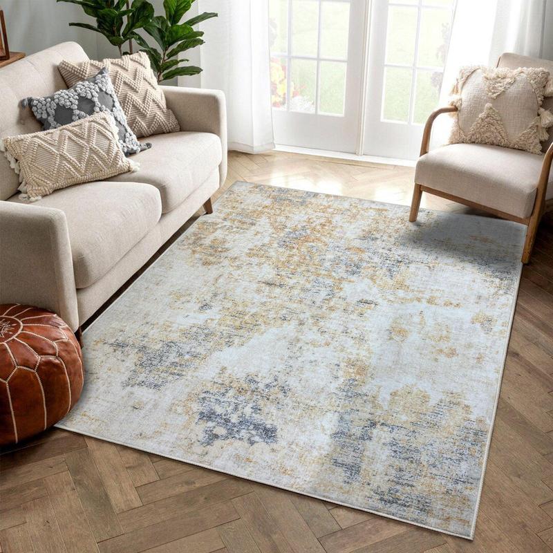 Boho Style Abstract Pattern Rug, Non-slip Soft Comfortable Floor Mat, Runner Carpets, Unique Rugs,  Decorative Area Rug for Home Living Room Bedroom Kitchen 0