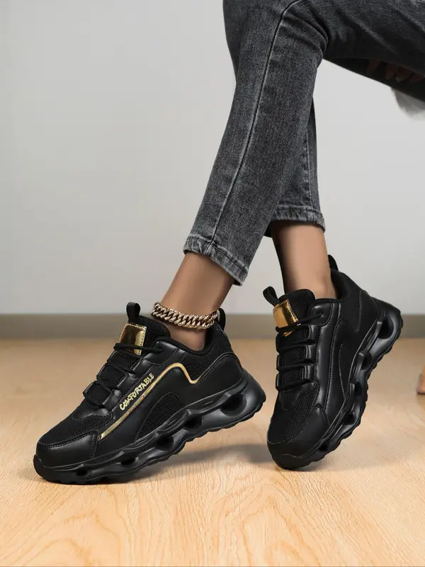 Women's Fashionable Lace Up Platform Sneakers, Casual Comfortable Breathable Sports Running Shoes, Female All-match Round Toe Sneakers for Daily Wear 5