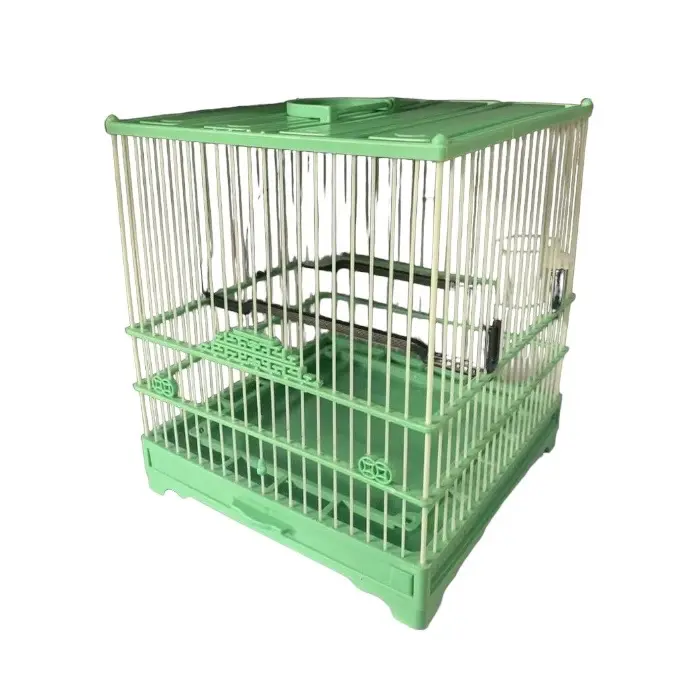 (6 màu) Lồng khuyên vuông nhựa tàu full phụ kiện size 24x20cm ( có khóa khay phân)