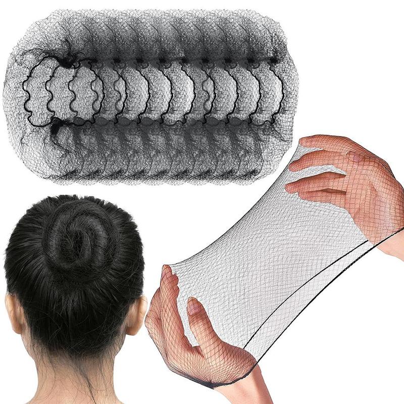 Elastic Hair Net, 100pcs/set Invisible Elastic Hair Wig Net, Heatless Styling Tool for Dining, Ballet, Sleep, Women & Girls 0