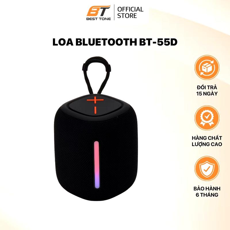 Loa Bluetooth mini BT-55D có đèn led nháy 7 màu, chống nươc IPX, thiết kế nhỏ gọn, BASS căng cực, nhiều màu sắc dễ lựa chọn. loa bluetooth  bass mạnh Củ Loa Nghe Nhạc Không Dây Wireless