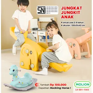 MOLION SNI Mainan Jungkat Jungkit Kuda Kudaan Rocking Horse 3in1 Mainan Anak Jungkat Jungkit Perosotan Seesaw Berstandar 001-M1503
