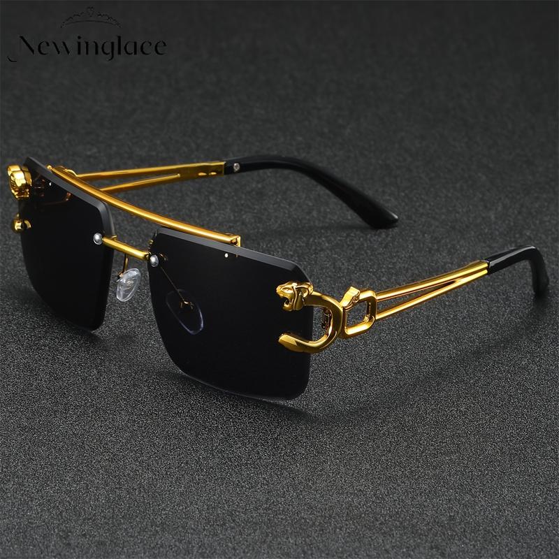  Newinglace Kính Thể Thao Không Gọng Nam Viola Mag Gọng Nhựa Ống Kính PC Chi Tiết Da Báo Thích Hợp Đi Bộ Đường Dài Hoạt Động Ngoài Trời 