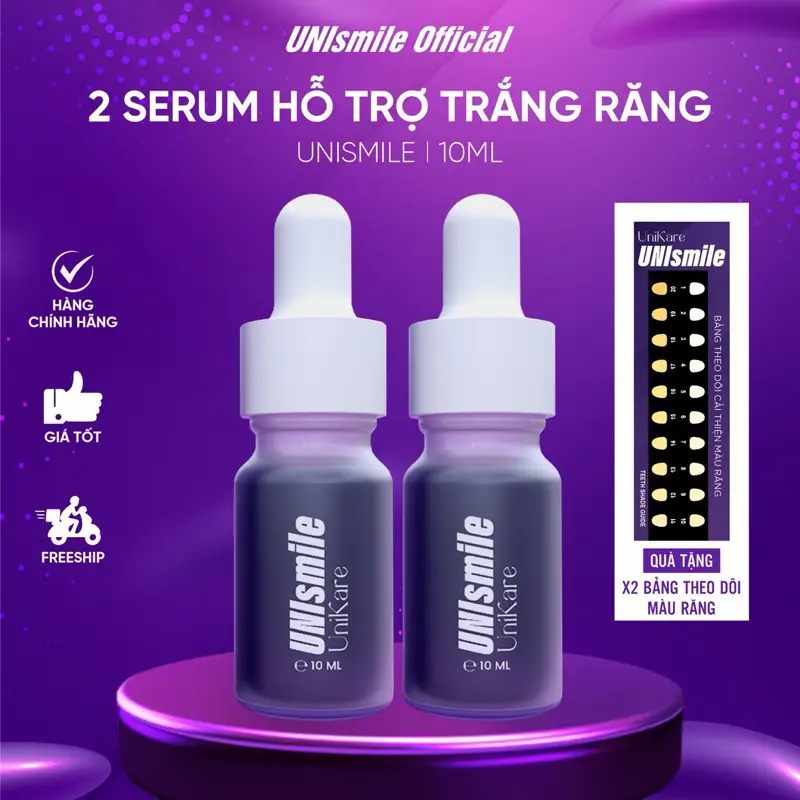 Combo 2 Serum Trắng Răng Unismile 10ml - Giúp Cải Thiện Răng Ố Vàng - Hỗ Trợ Làm Sạch Mảng Bám