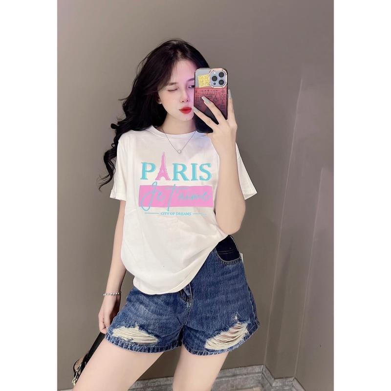 Mã 30 - Áo thun thái form vừa (40-58kg) Top Nữ Cotton Cổ Tròn Menswear Women 1